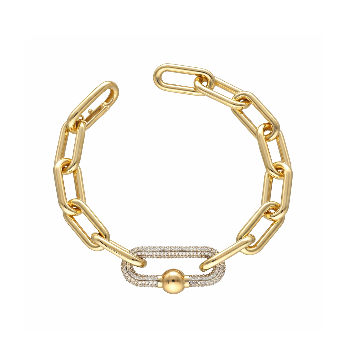 Eterna Sarı Altın Taşlı Bileklik