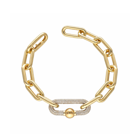 Eterna Sarı Altın Taşlı Bileklik