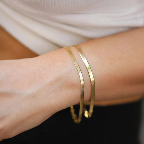 Altın Yassı Bileklik