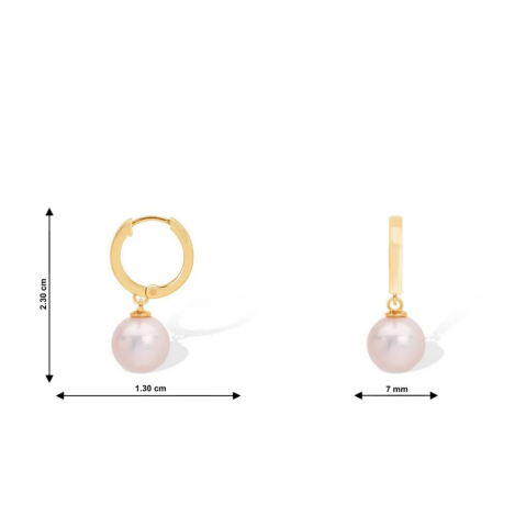 Altın Sallantılı İnci Küpe