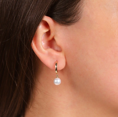 Altın Halka İnci Küpe