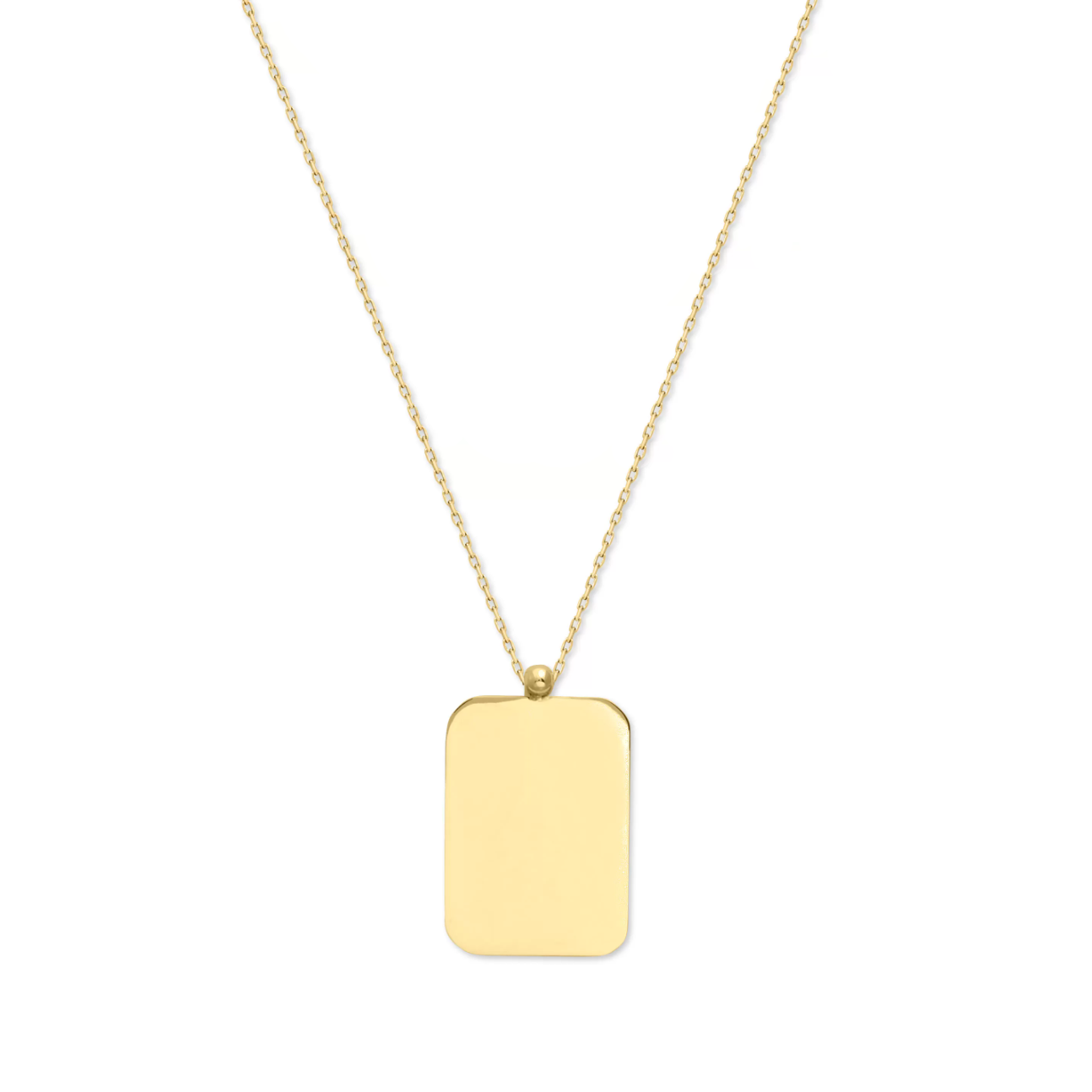 Dikdörtgen Altın Plaka Kolye