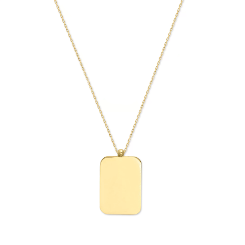 Dikdörtgen Altın Plaka Kolye