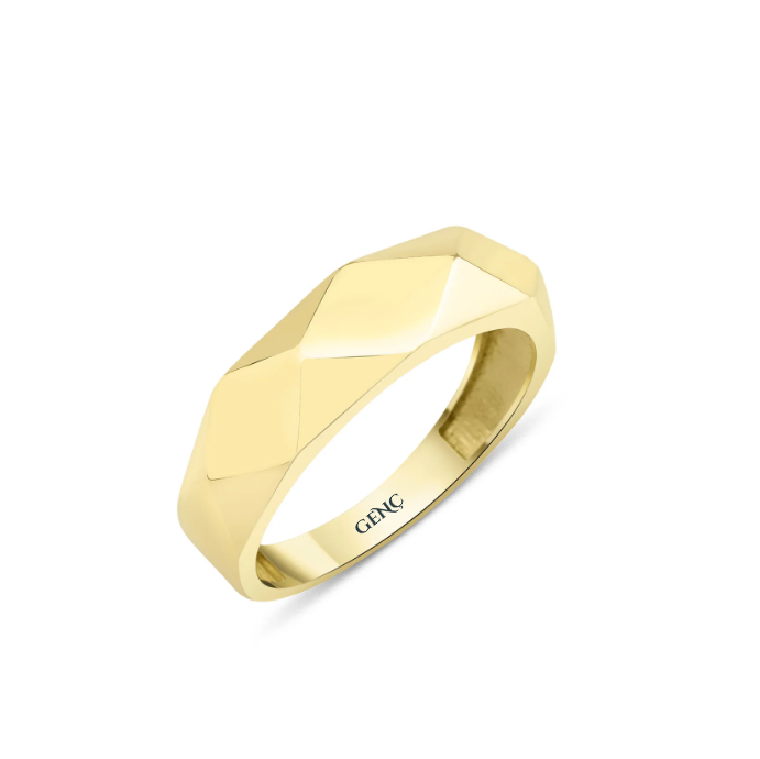 Altın Kalın Asimetrik Yüzük