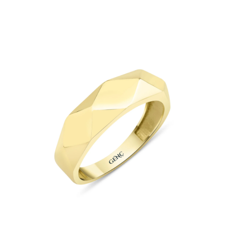 Altın Kalın Asimetrik Yüzük