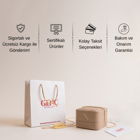 Eterna Sedef Mineli Yıldız Altın Kolye