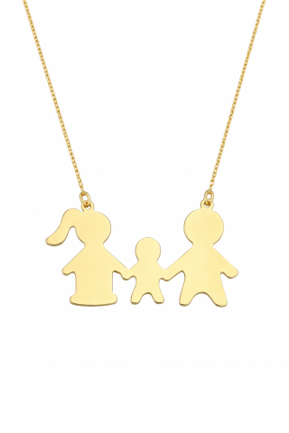 Altın Anne Baba Çocuk Kolye