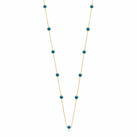 Altın Göz Sıralı Kolye