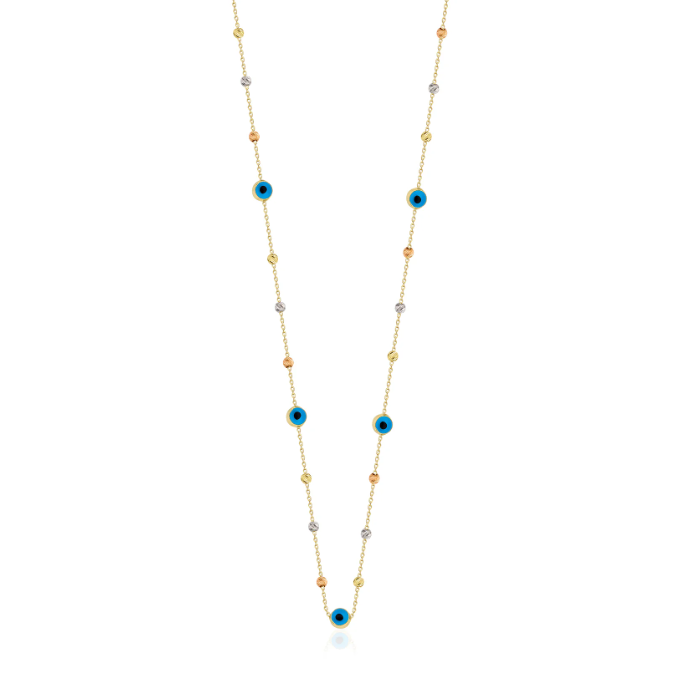 Altın Nazar Boncuklu Dorikalı Kolye