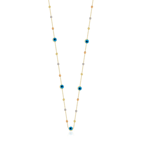 Altın Nazar Boncuklu Dorikalı Kolye