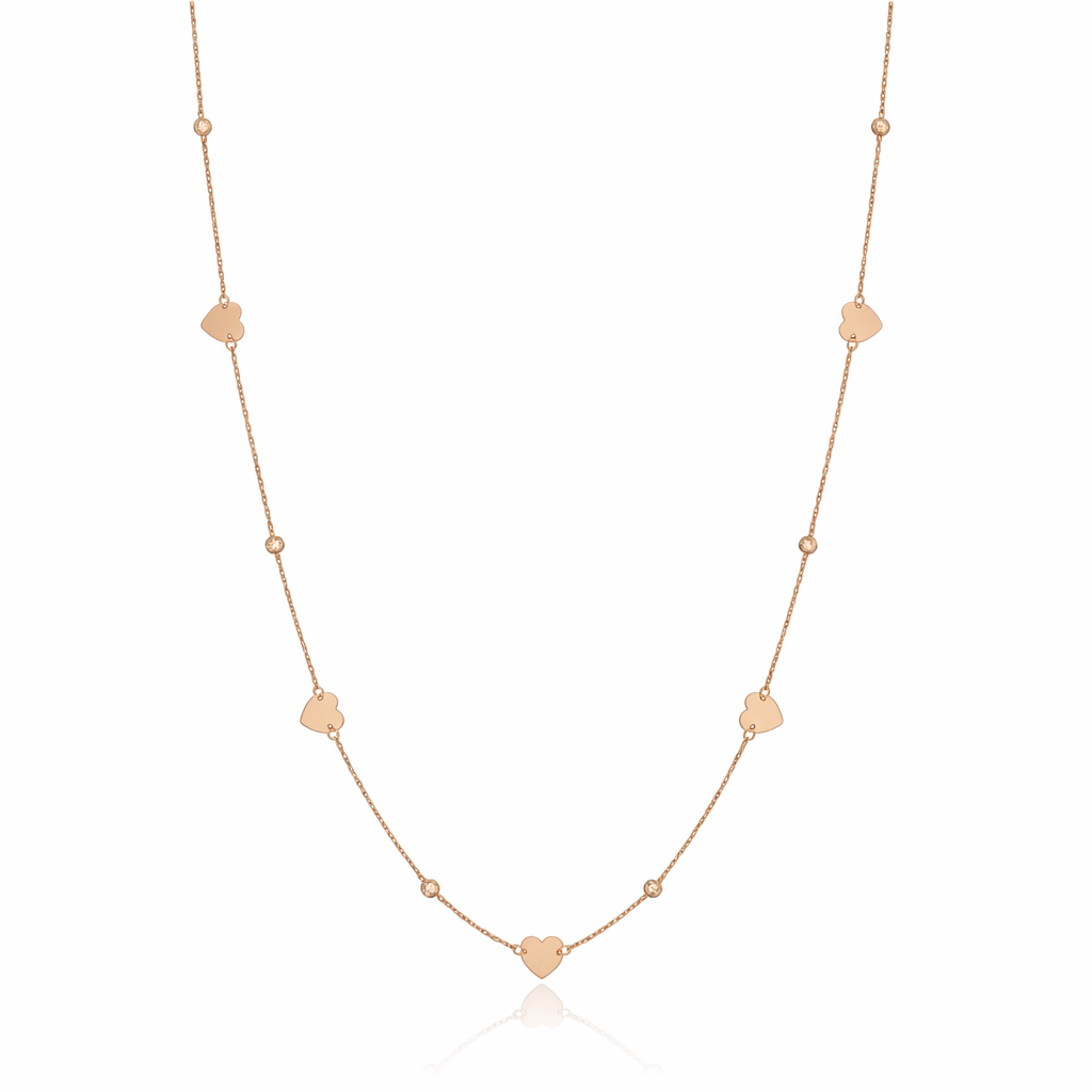 Altın Kalpli ve Dorikalı Kolye