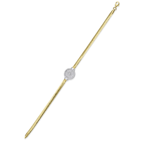 Altın Yuvarlak Baget Taşlı İtalyan Bileklik