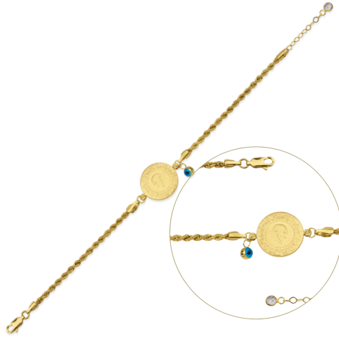 Çeyrek Altınlı Burgu Bileklik