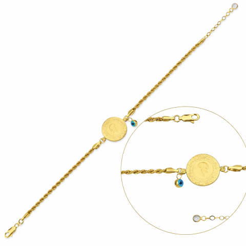 Çeyrek Altınlı Burgu Bileklik