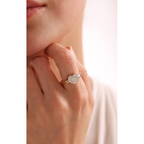 Sedef Kalpli Altın Yüzük