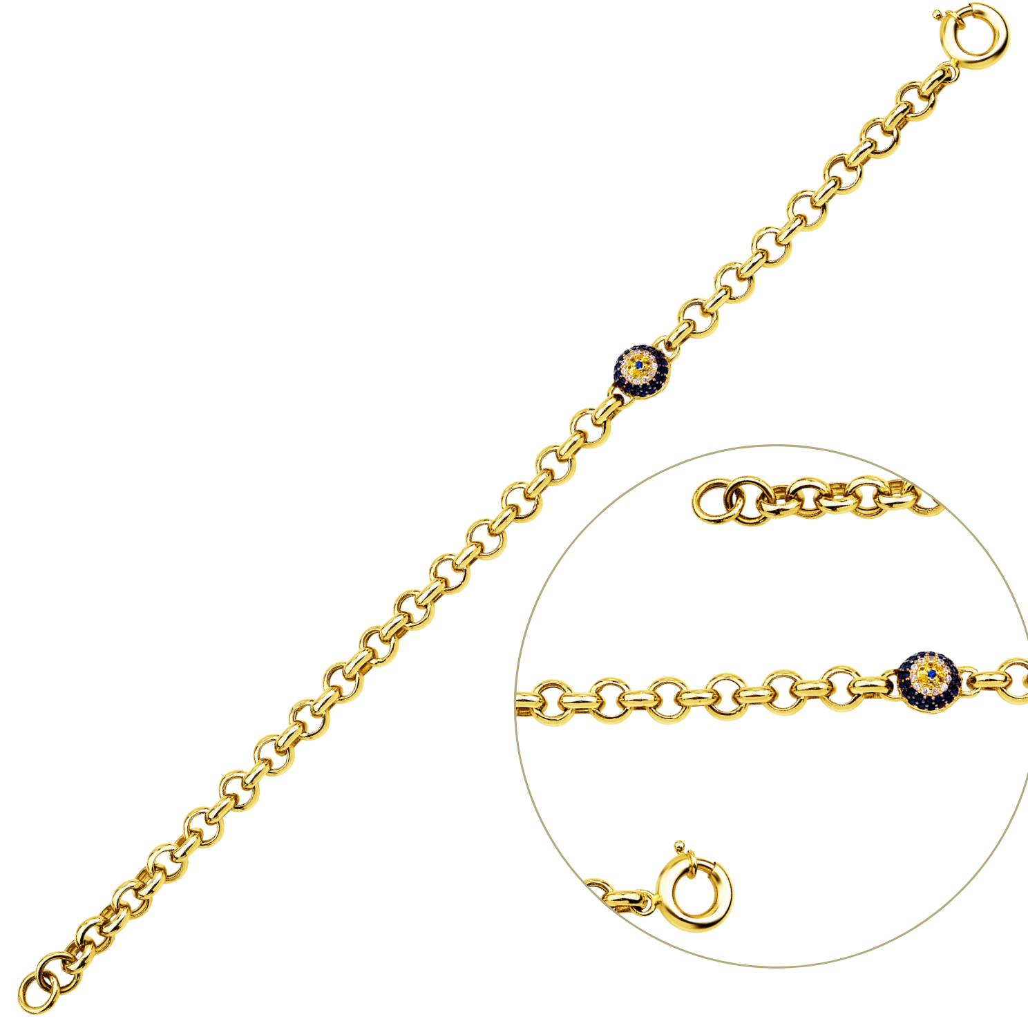 Altın Nazar Boncuklu Doch Bileklik