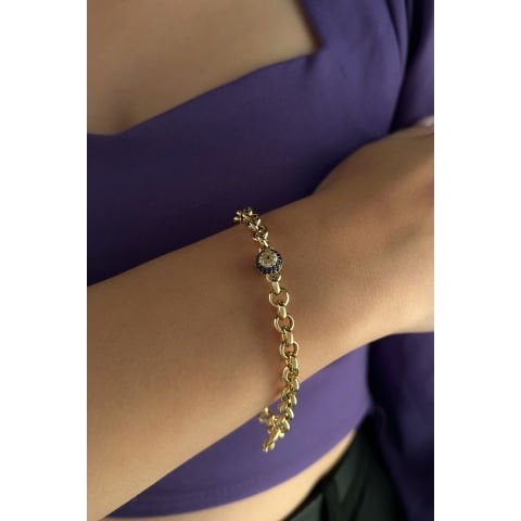 Altın Nazar Boncuklu Doch Bileklik