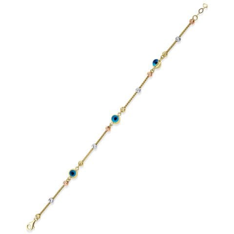 Altın Nazar Boncuklu Tilki Kuyruğu Bileklik