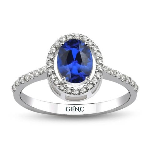 0.88 Safir Pırlanta Yüzük