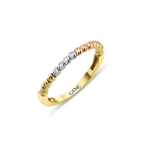 Altın Üç Renkli Dorika Yüzük