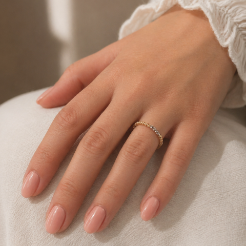 Altın Üç Renkli Dorika Yüzük