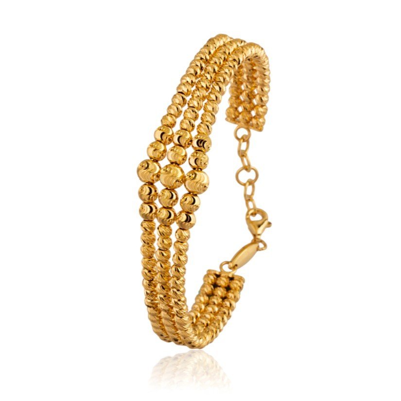 22 Ayar Üç Sıra Habbe Altın Kelepçe