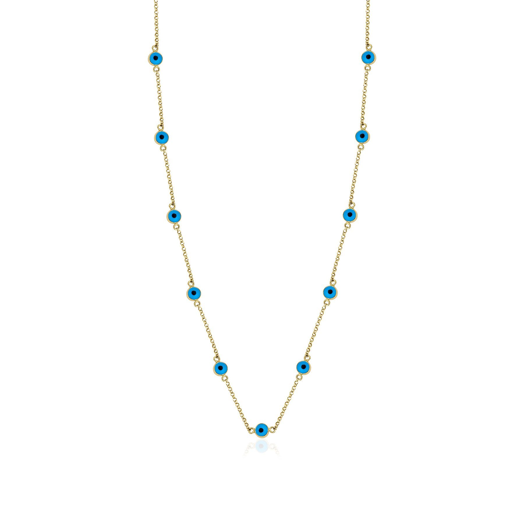 Altın Göz Boncuklu Doch Kolye