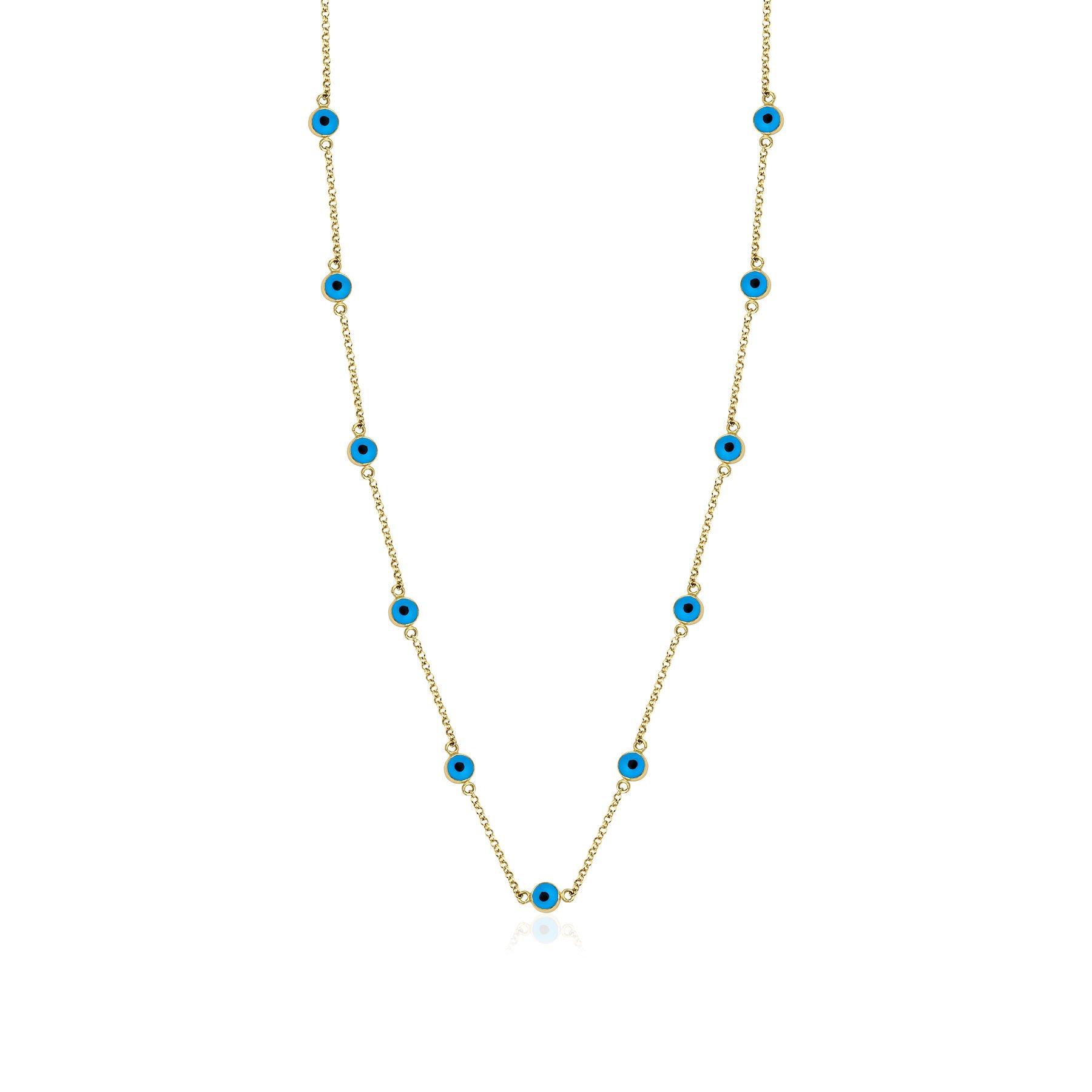 Altın Göz Boncuklu Doch Kolye