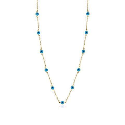 Altın Göz Boncuklu Doch Kolye