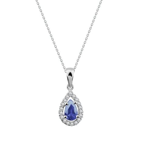 0.34 Karat Safir Pırlanta Kolye