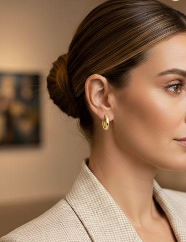 Ajda Halka Altın Küpe