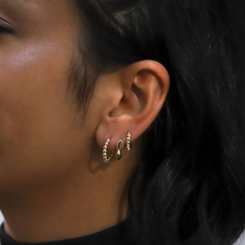 Altın Top-Top Halka Küpe