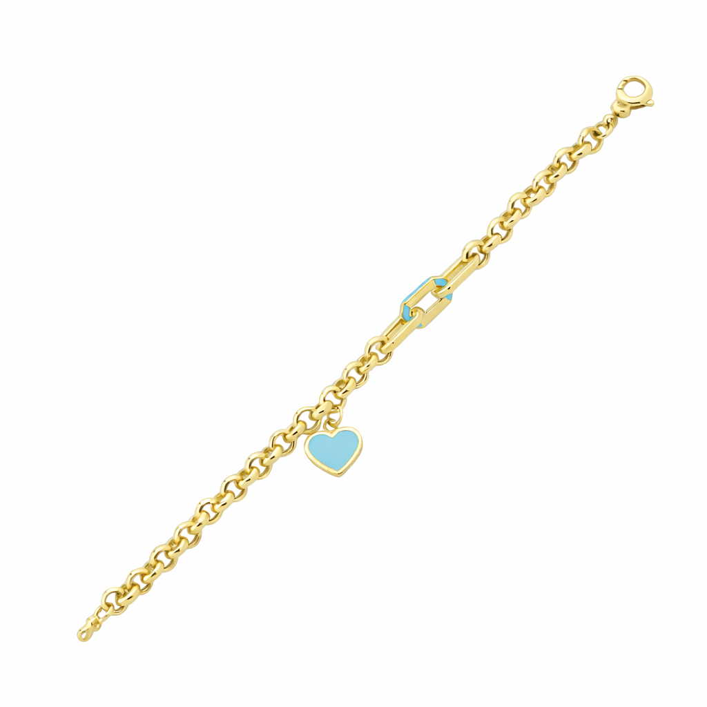 Turkuaz Mineli Altın Bileklik