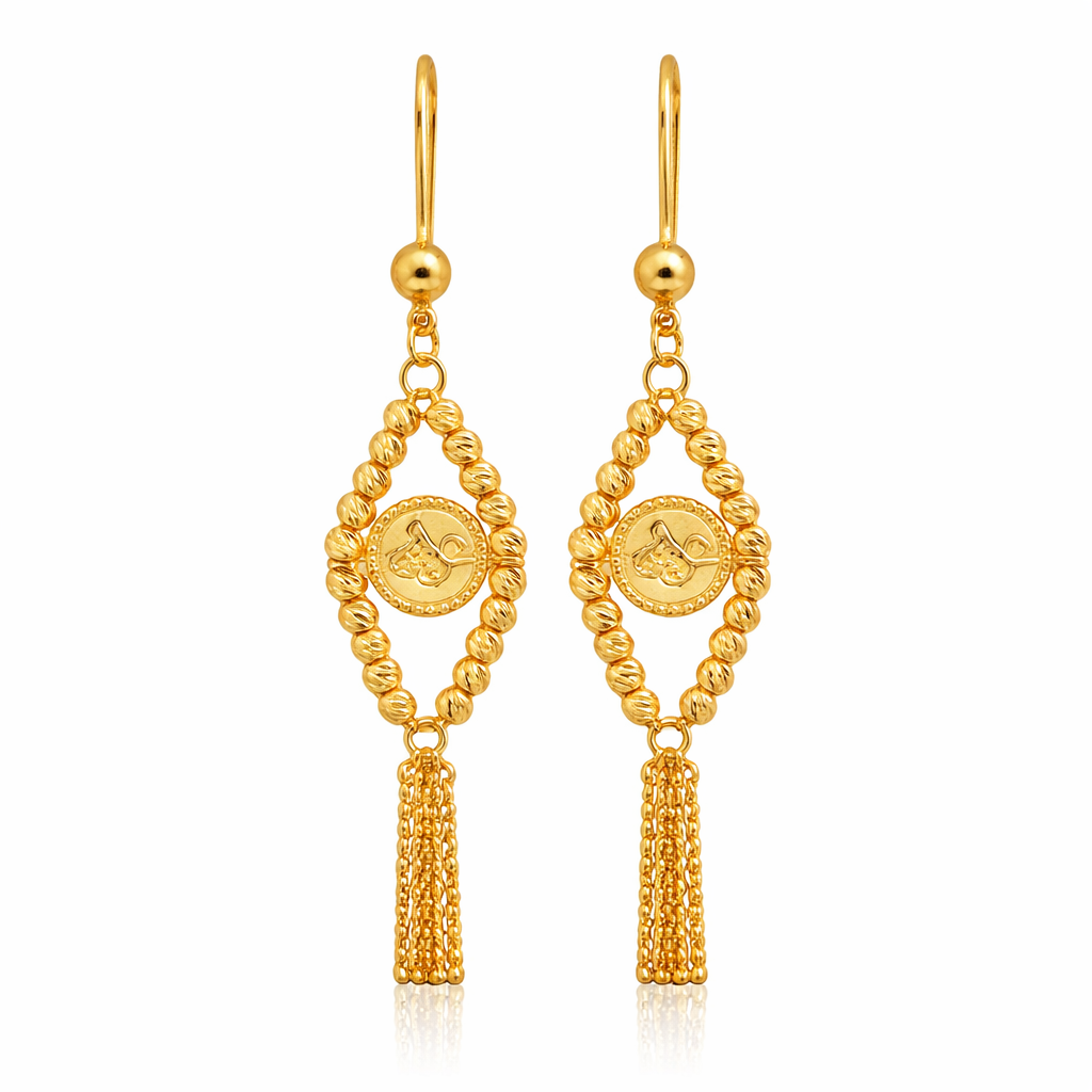 22 Ayar Dorikalı Sallantılı Altın Küpe