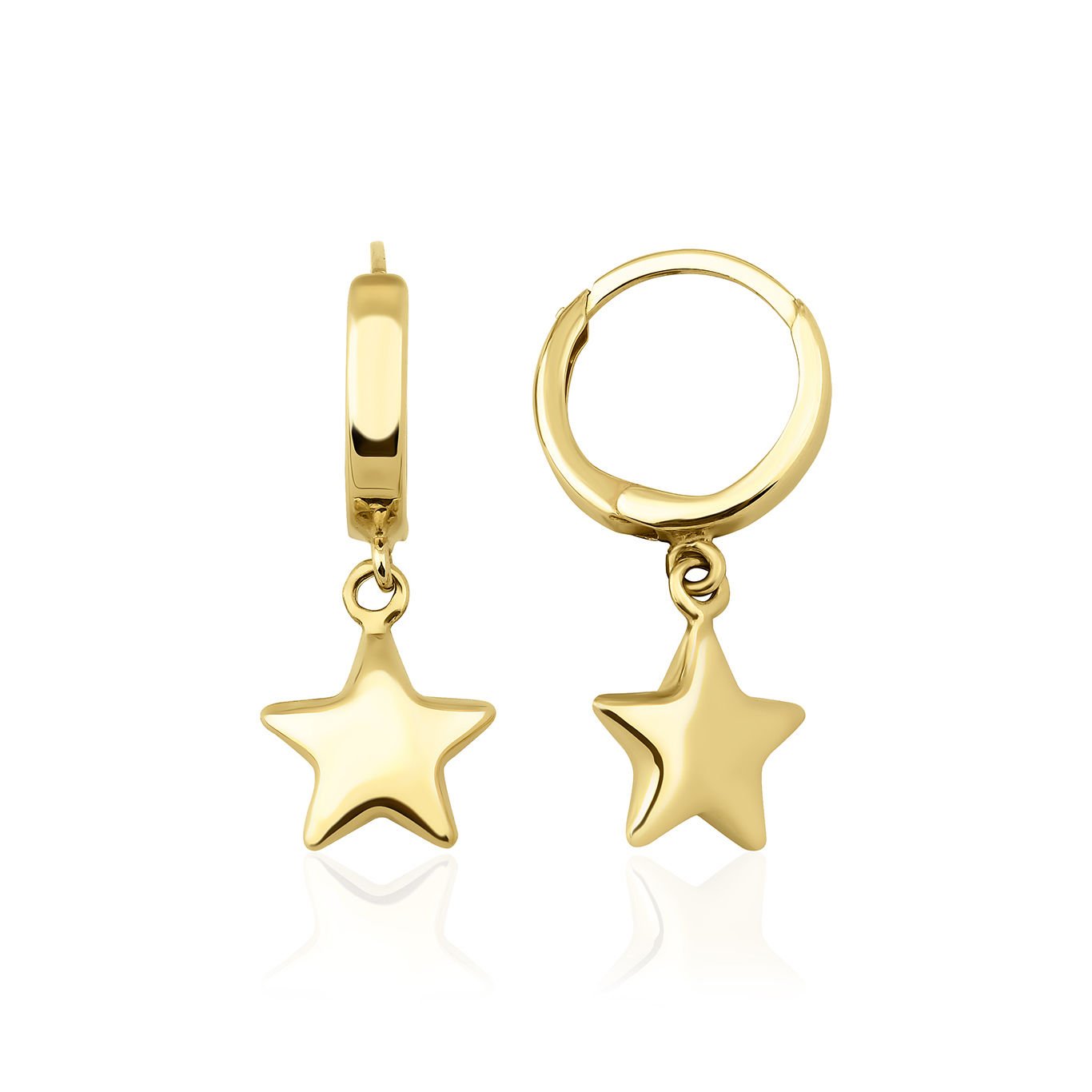 Altın Sallantılı Yıldızlı Küpe