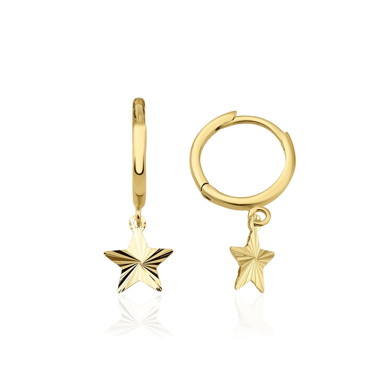 Altın Sallantılı Işıltılı Yıldız Küpe