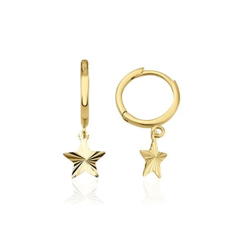 Altın Sallantılı Işıltılı Yıldız Küpe