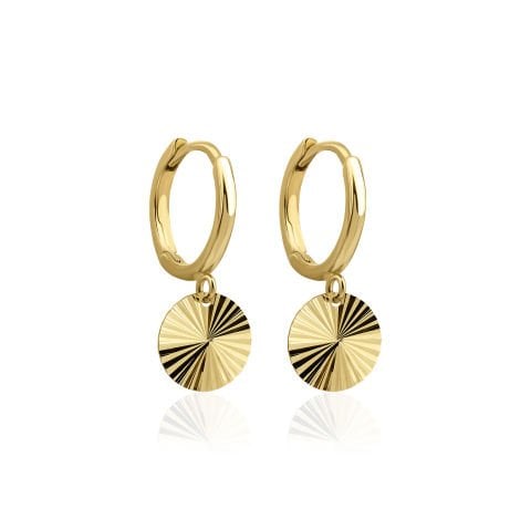 Altın Halka Sallantılı Işıltılı Pul Küpe