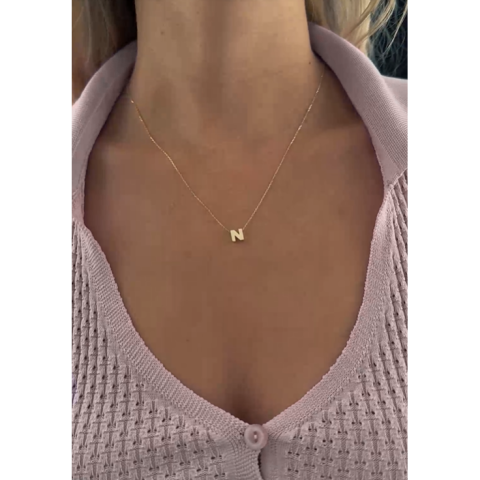 Altın Zarif Harf Kolye