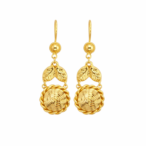 22 Ayar Sallantılı Altın Küpe