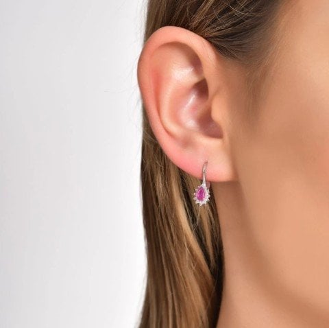 0.36 Karat Pırlanta ve 0.96 Karat Yakut Taşlı Mini Set