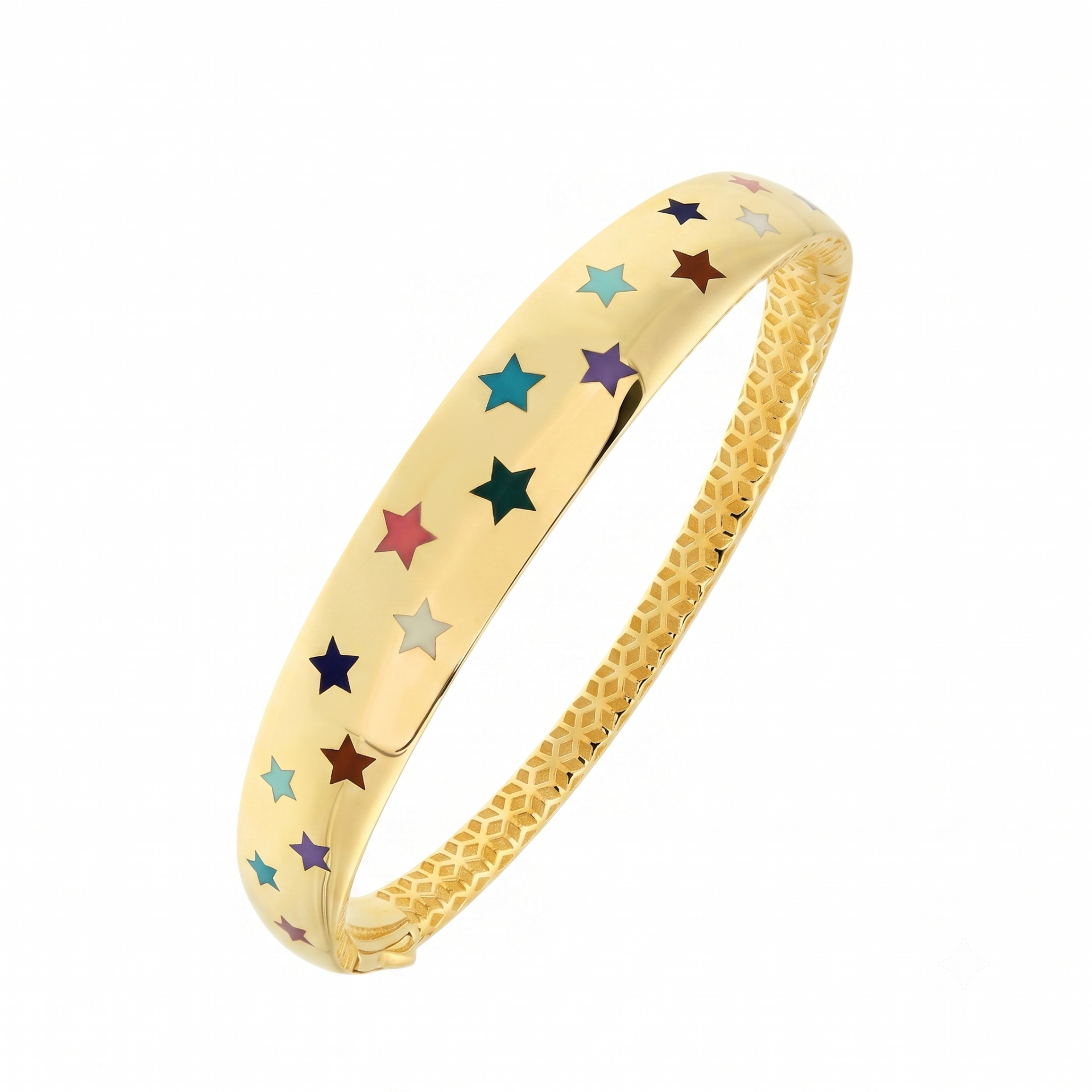 Altın Yıldızlı Kelepçe Bilezik