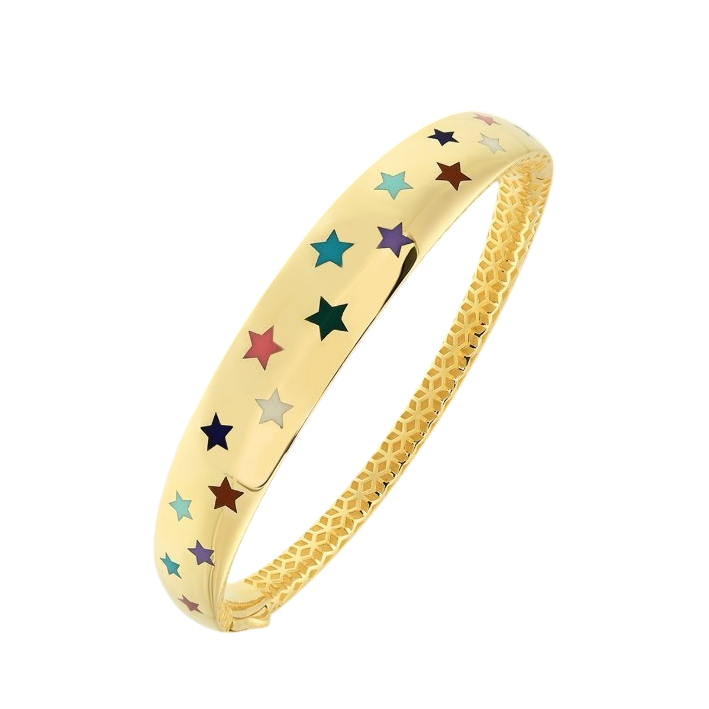 Altın Yıldızlı Kelepçe Bilezik