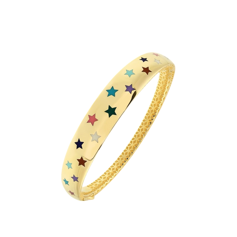 Altın Yıldızlı Kelepçe Bilezik