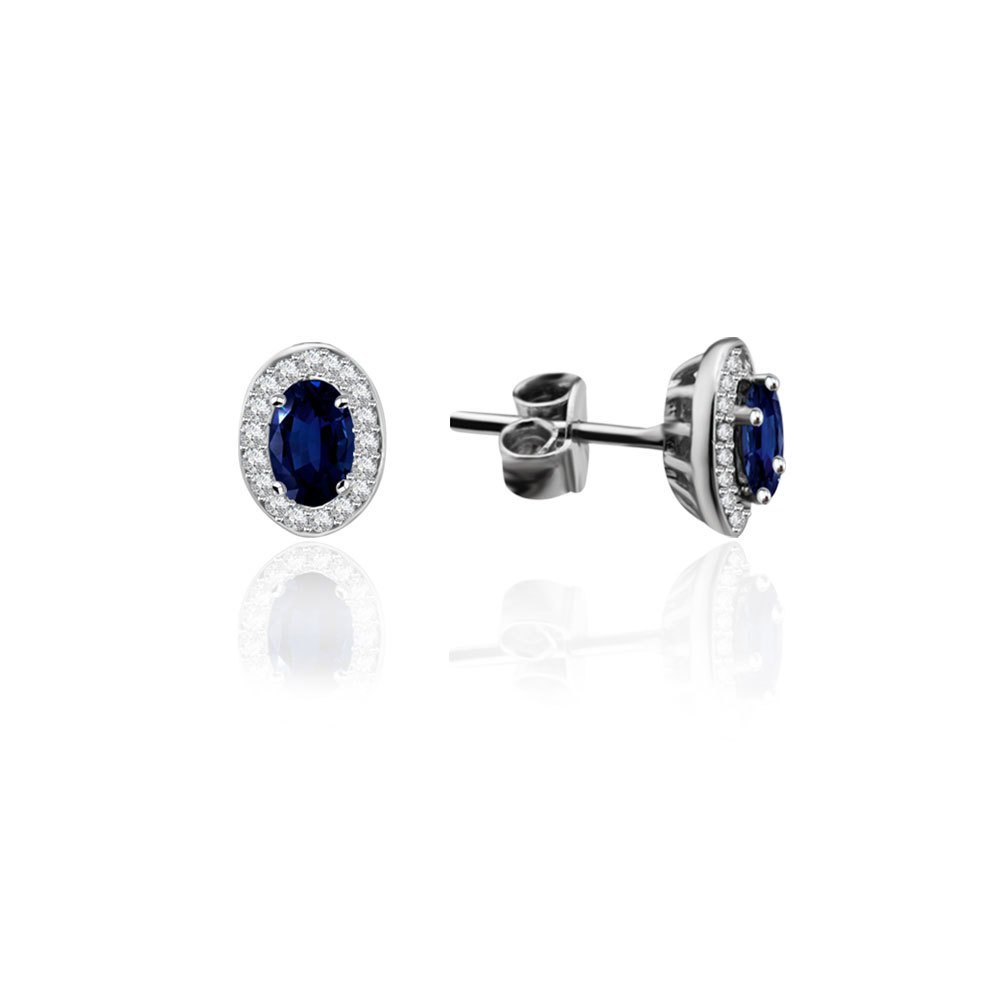 0.67 Karat Safir Pırlanta Küpe