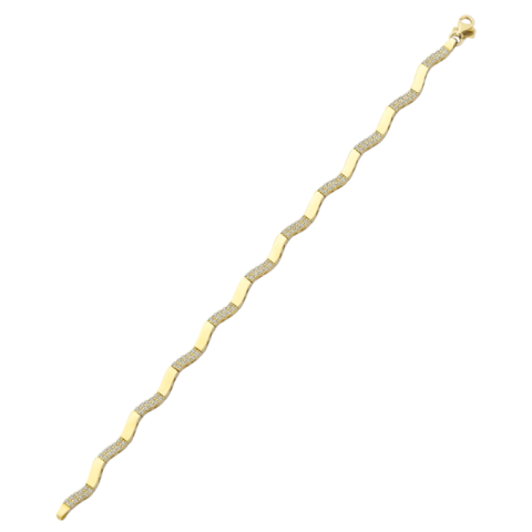 Altın Taşlı Dalgalı Bileklik