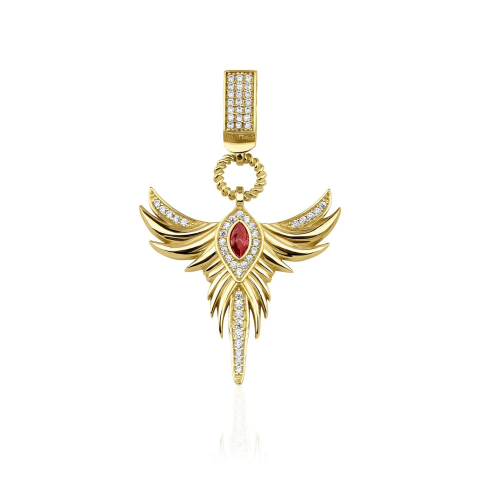 Altın Anka Kuşu Kolye Ucu