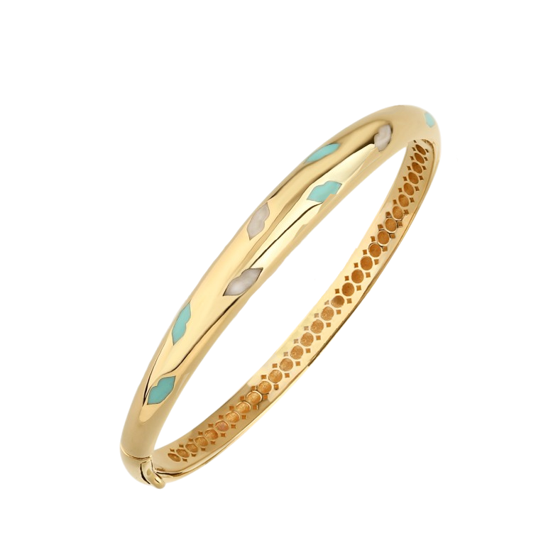 Altın Turkuaz-Sedef Mineli Kelepçe