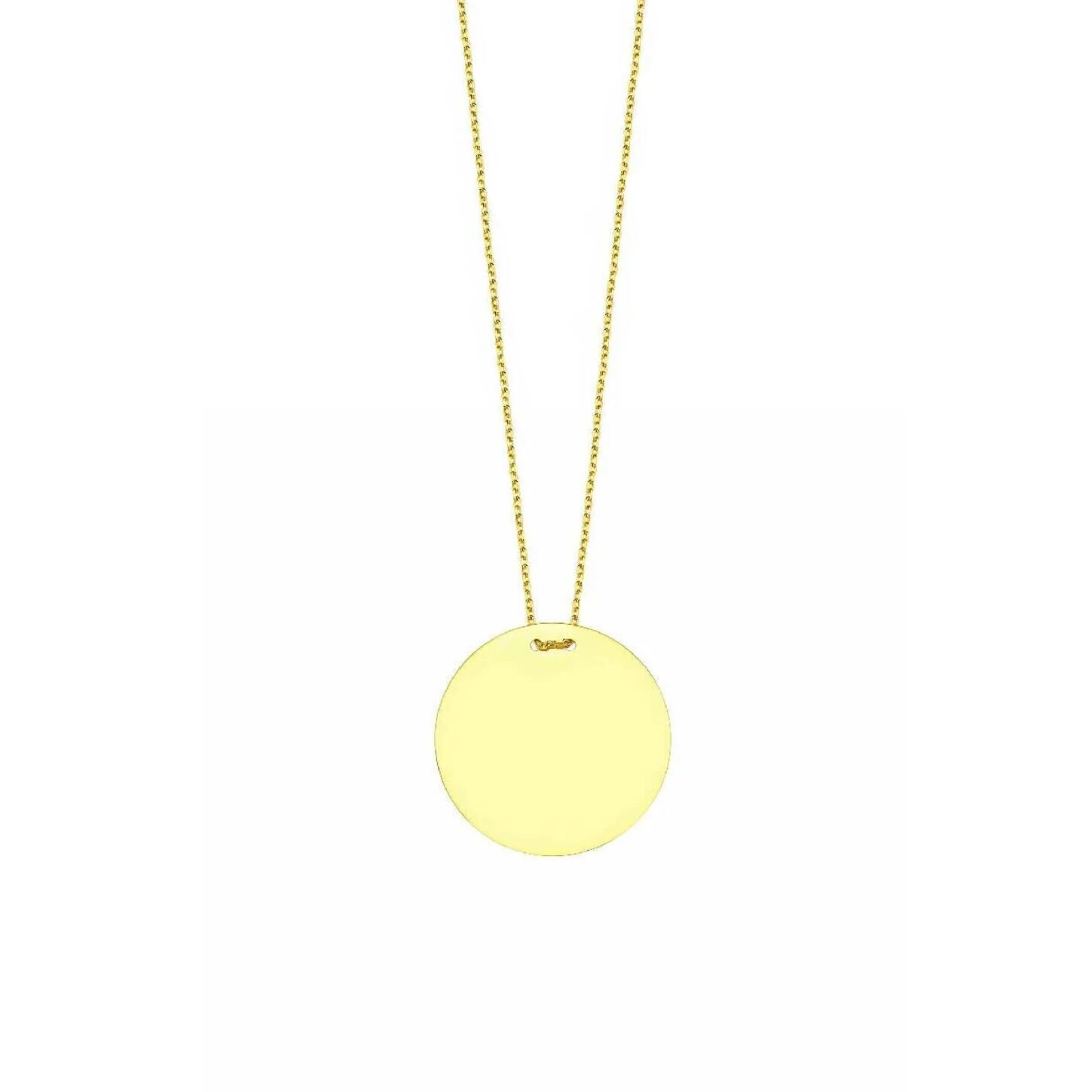 Altın Yuvarlak Plaka Kolye