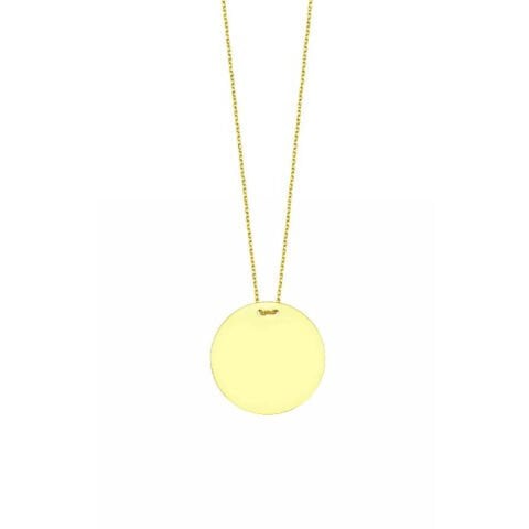 Altın Yuvarlak Plaka Kolye